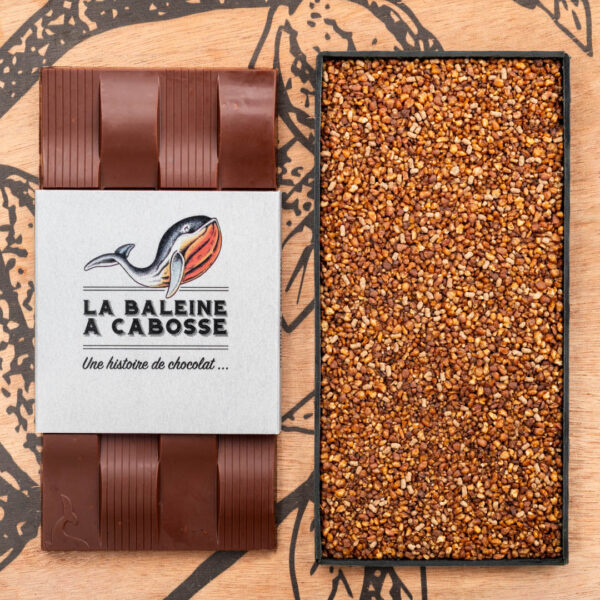 Tablette de chocolat au lait 50% de cacao & sarrasin grillé