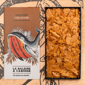 Tablette de chocolat noir 65% & crêpes dentelle
