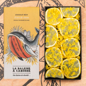 Tablette de chocolat noir 76% & zestes de citron