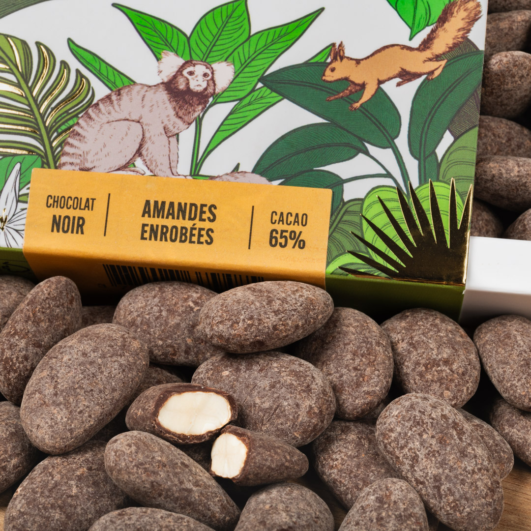 Amandes enrobées de chocolat noir – Image 2