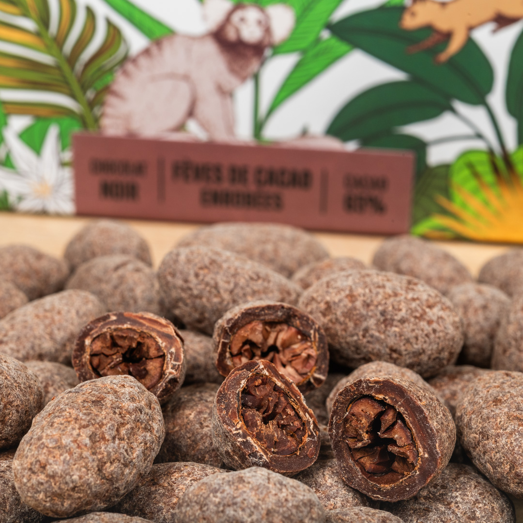 Fèves de cacao enrobées de chocolat noir – Image 2