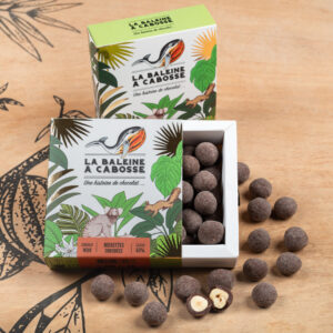 Noisettes enrobées de chocolat noir